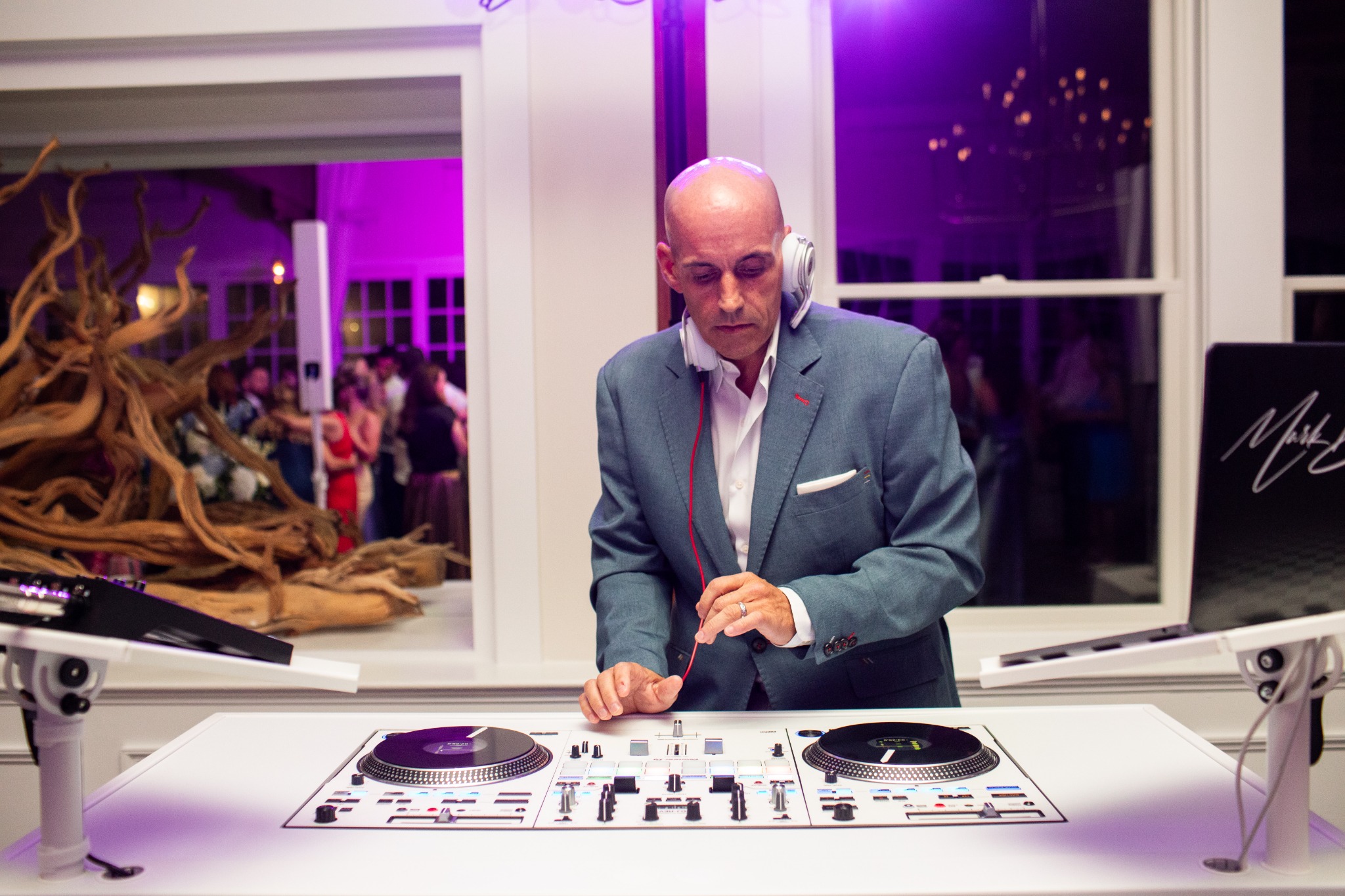 Mark Dixon DJing a wedding reception