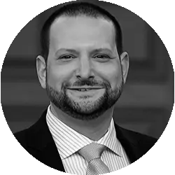 Black-and-white portrait of Andy Sussman