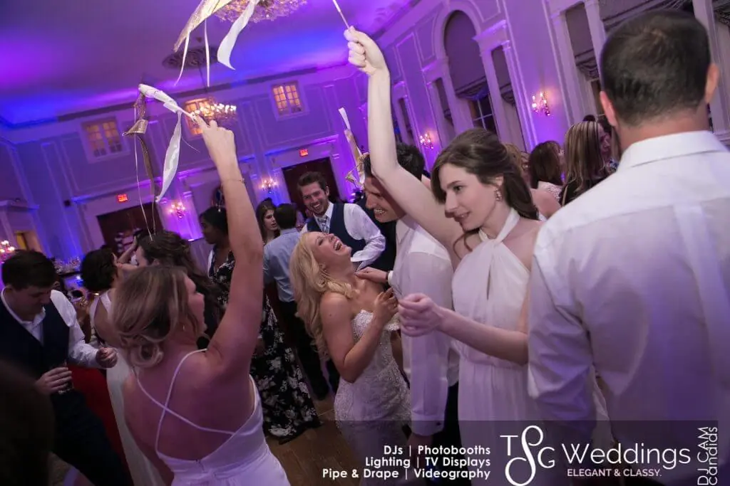 Wedding celebration and lighting at Hawthorne Hotel, gallery photo 11