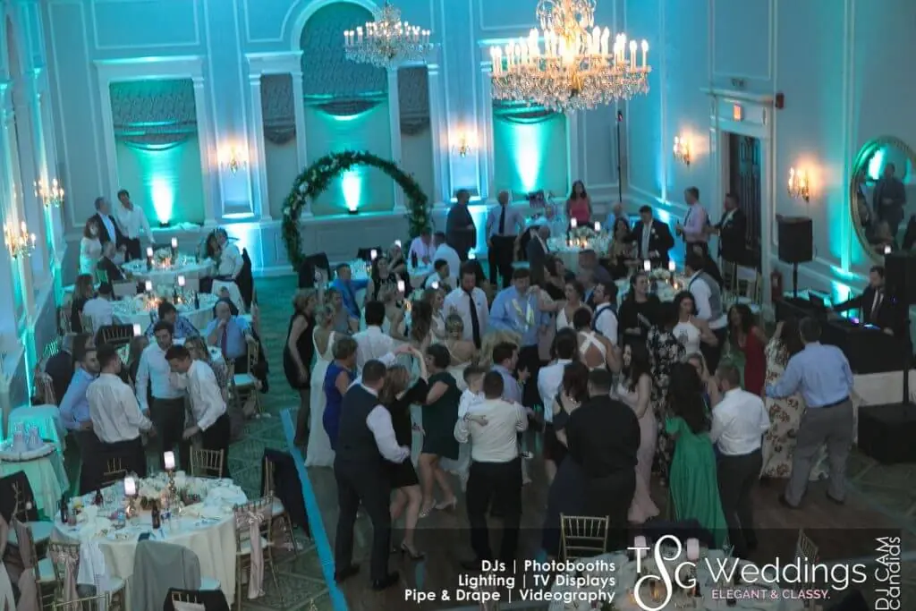 Wedding celebration and lighting at Hawthorne Hotel, gallery photo 14