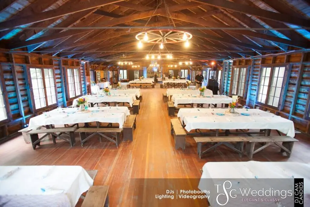 Wedding lighting at Camp Bonnie Brae - East Otis