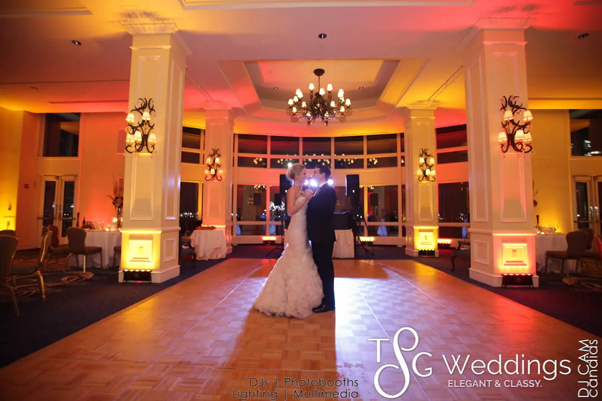 Wedding lighting at Boston Harbor Hotel
