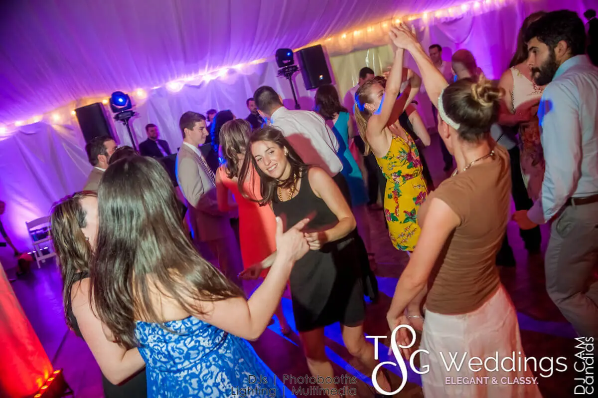 Wedding lighting at Lake Pearl Lucianos