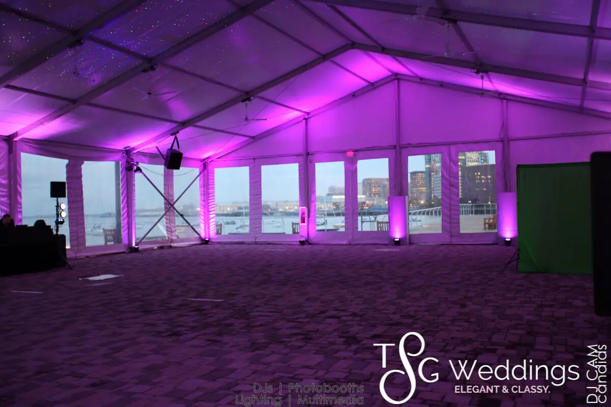 Wedding lighting at New England Aquarium