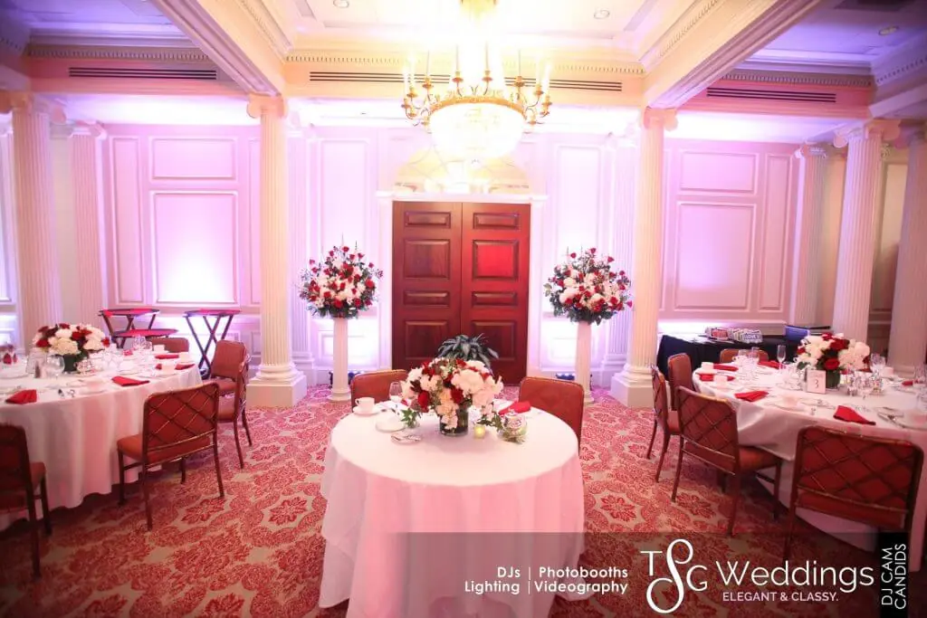 Wedding lighting at BU School of Management