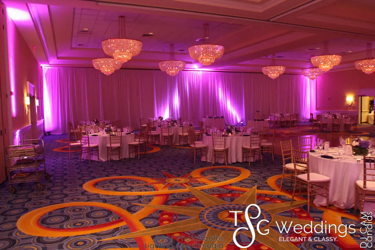 Wedding lighting at Marriott Hotel Quincy