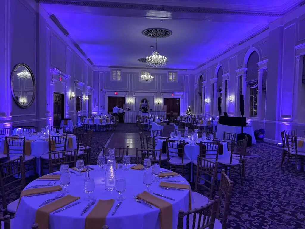 Wedding celebration and lighting at Hawthorne Hotel, gallery photo 21