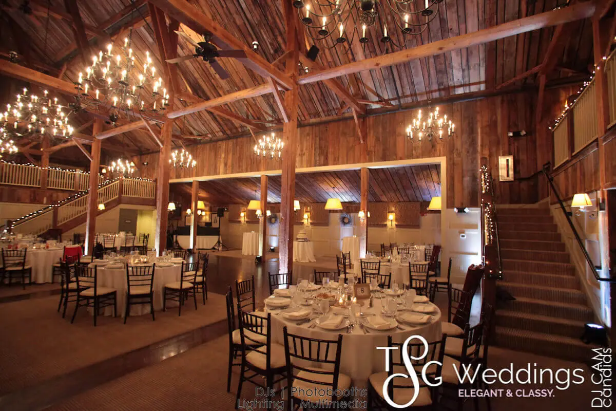 Wedding lighting at The Barn At Gibbet Hill