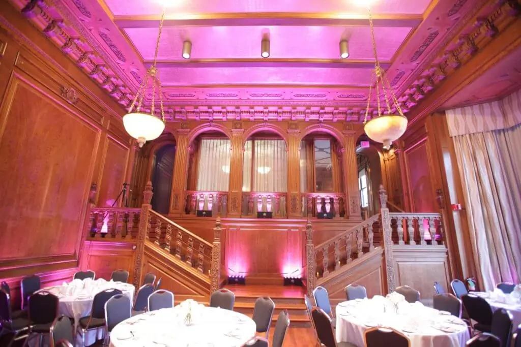 Wedding lighting at Dane Estate at Pine Manor College