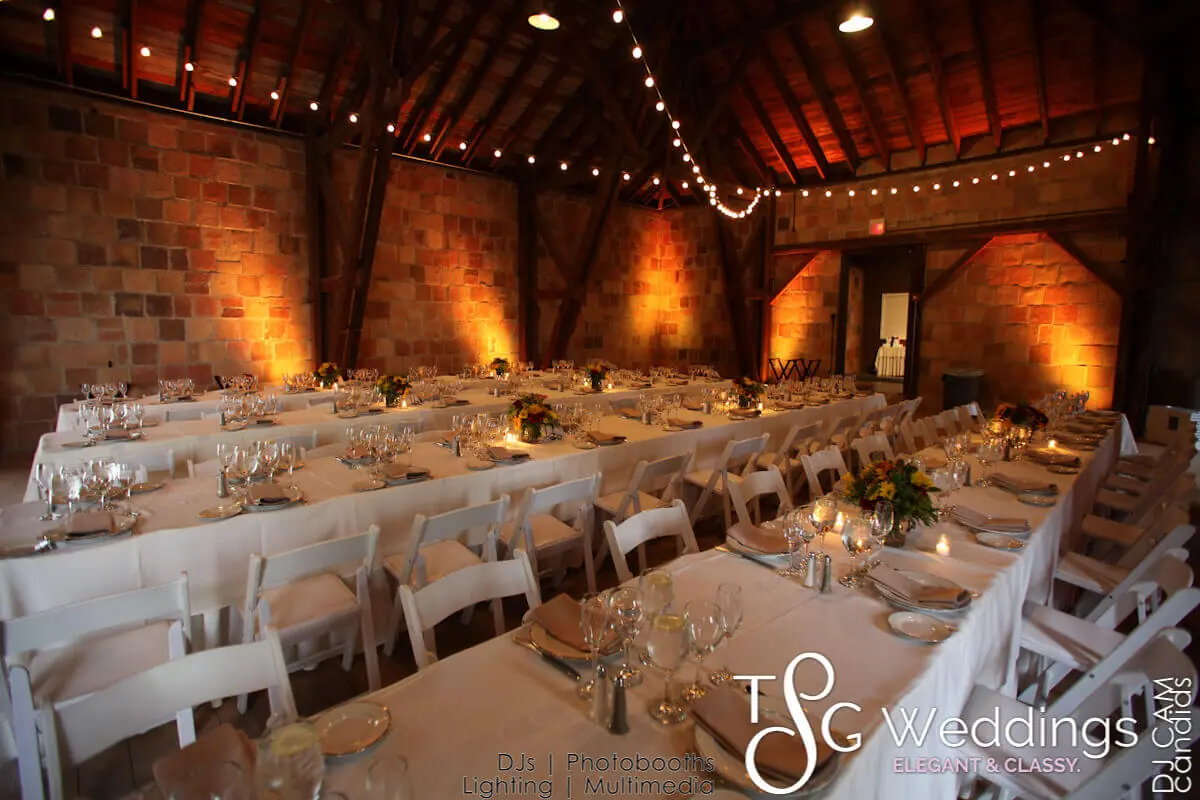 Wedding celebration and lighting at The Crane Estate Barn, gallery photo 2